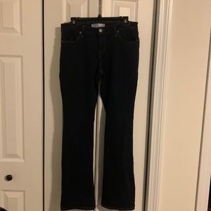 Dark wash straight leg stretch jean
